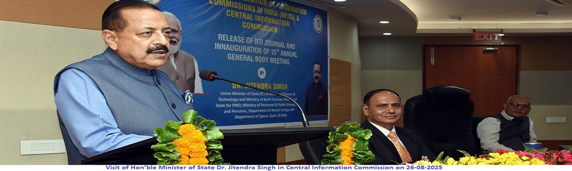 Visit of Hon’ble Minister of State Dr. Jitendra Singh in Central Information Commission on 26-08-2025
